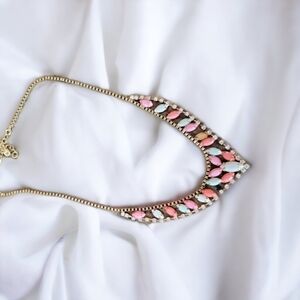 Gold,  Pink,  and White Necklace
